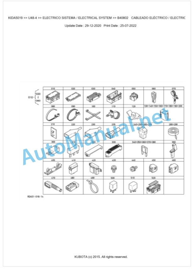 Kubota U48-4 Parts Manual PDF BKIDA5019-2