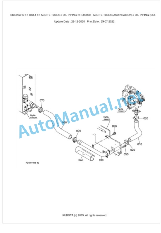 Kubota U48-4 Parts Manual PDF BKIDA5019-3