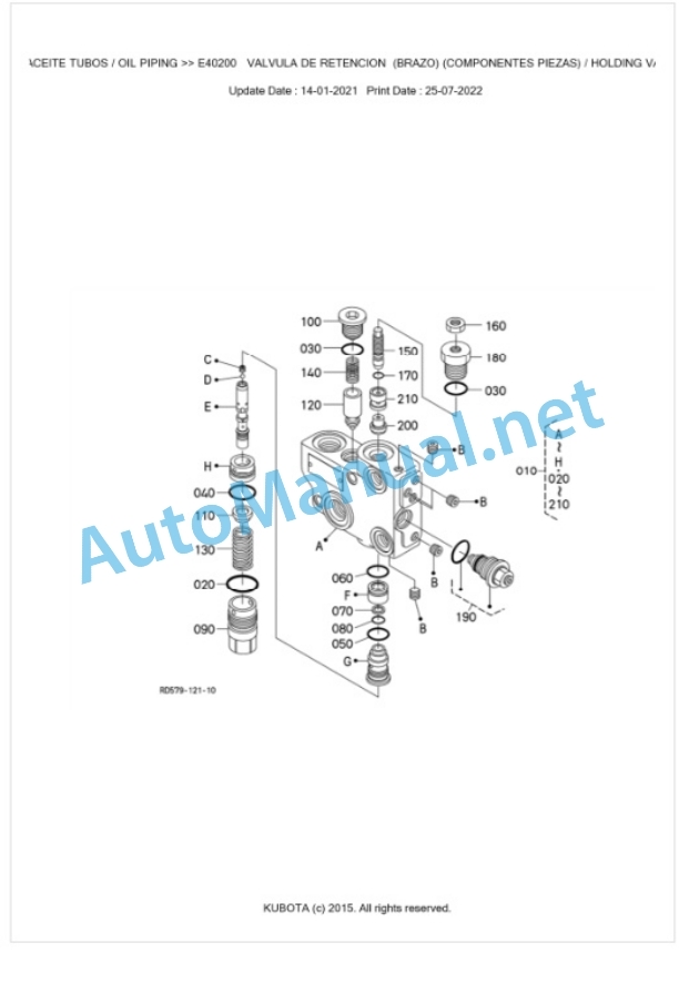 Kubota U50-5 Parts Manual PDF BKIDA5212-4