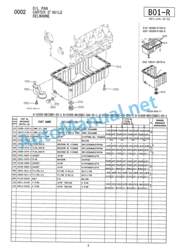 Kubota V1505 Diesel Engine Parts Manual PDF-2