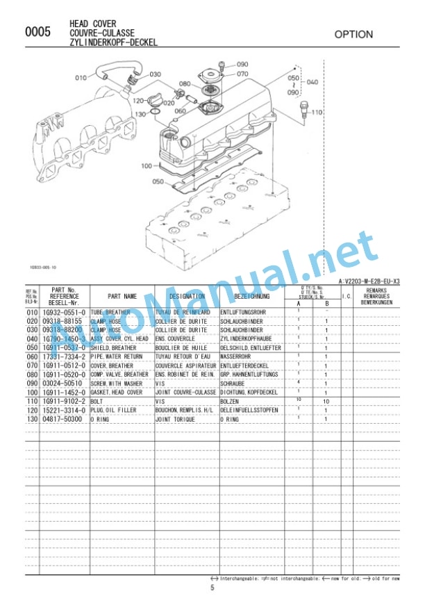 Kubota V2203-M-E2B-SHF-1 Diesel Engine Parts Manual PDF-3