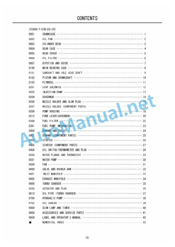 Kubota V3600-T-E3B-EU-Z4 Diesel Engine Parts Manual PDF-2