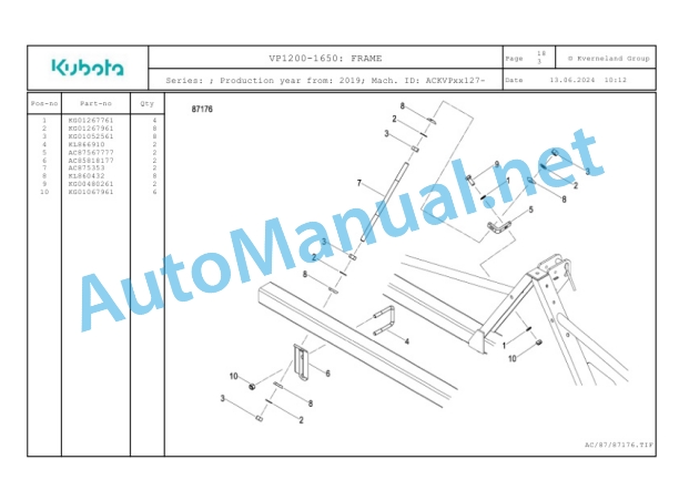 Kubota VP1200-1650 Parts Manual PDF-5