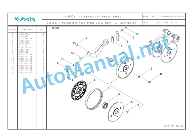 Kubota VP1600F Parts Manual PDF-3