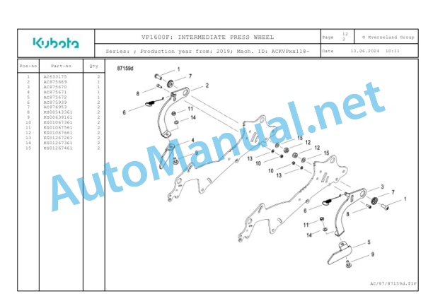 Kubota VP1600F Parts Manual PDF-4