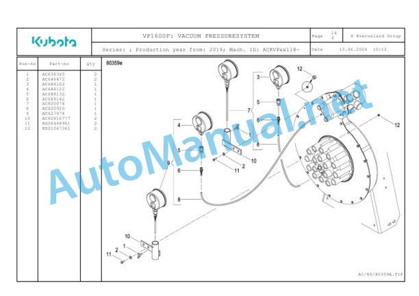 Kubota VP1600F Parts Manual PDF-5