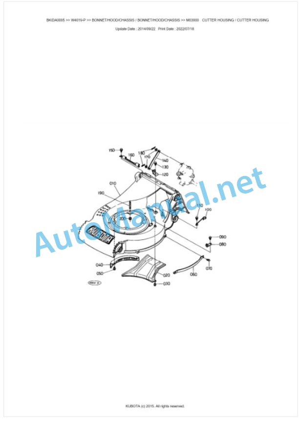 Kubota W4019-P Parts Manual PDF BKIDA0005-3