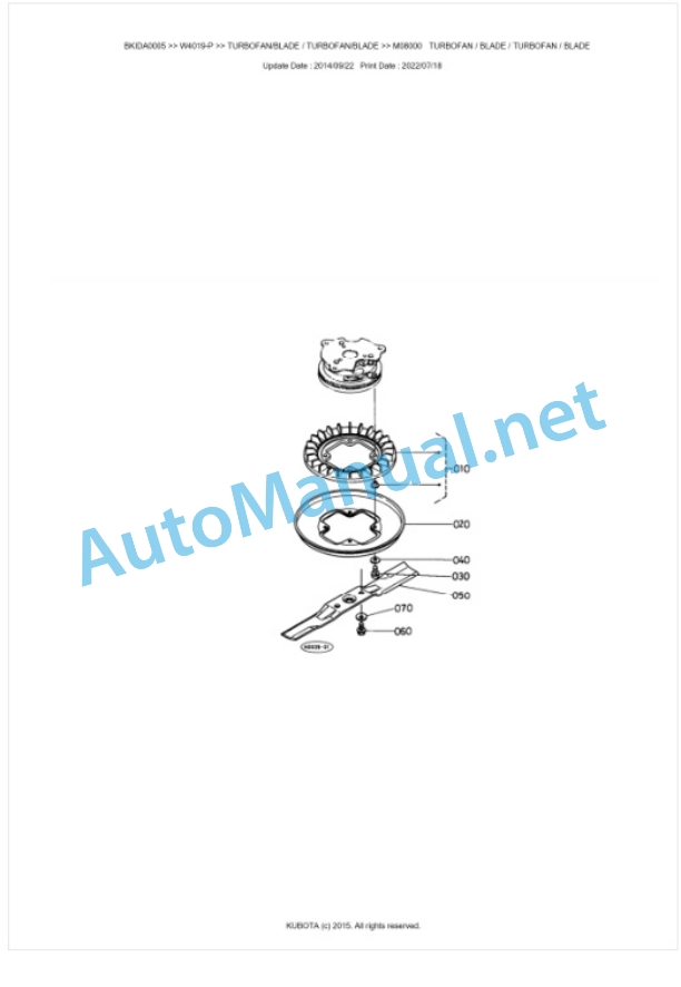 Kubota W4019-P Parts Manual PDF BKIDA0005-5