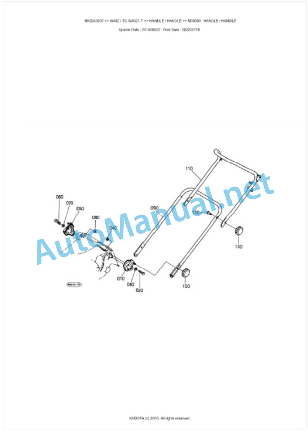 Kubota W4021-TC, W4021-T Parts Manual PDF BKIDA0007-5