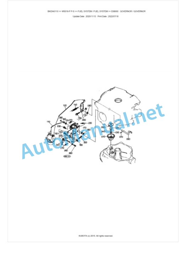 Kubota W5019-P P-S Parts Manual PDF BKIDA0110-3