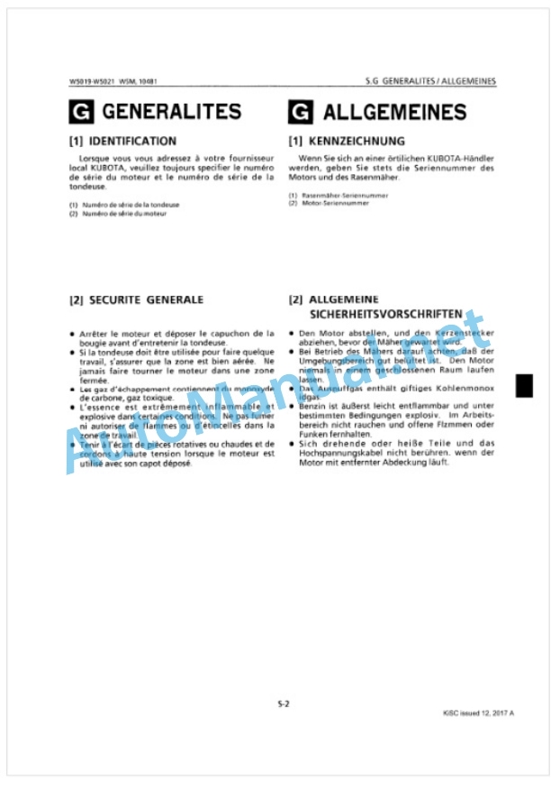 Kubota W5019, W5021 Workshop Manual PDF-2