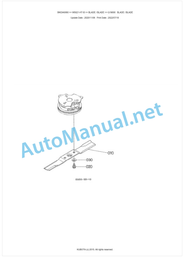 Kubota W5021-HT-B Parts Manual PDF BKIDA0060-5