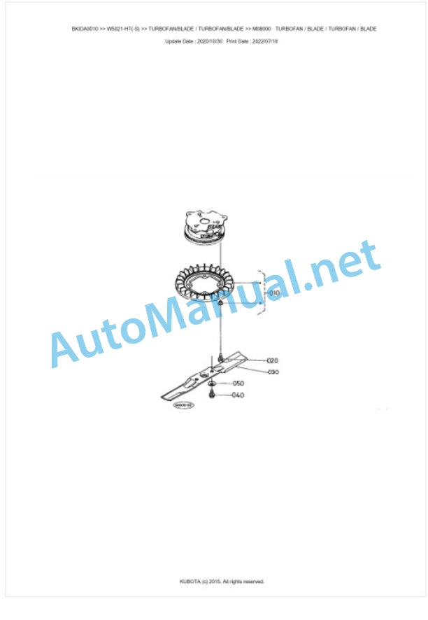 Kubota W5021-HT(-S) Parts Manual PDF BKIDA0010-5