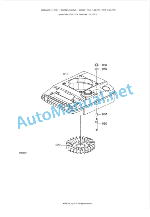 Kubota W721 Parts Manual PDF BKIDA0397-2