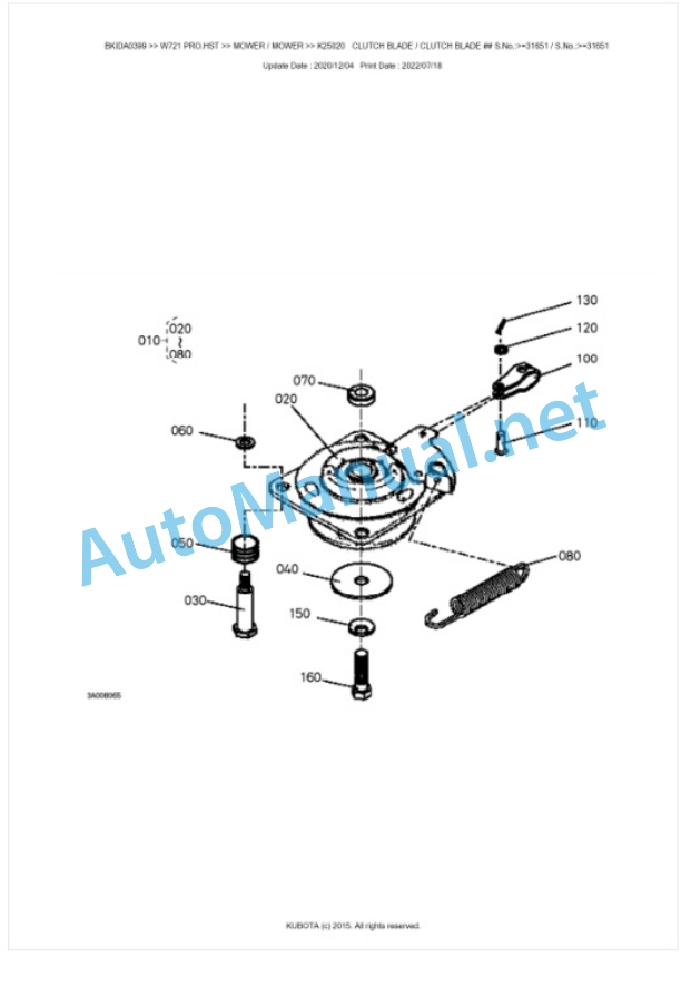 Kubota W721 PRO.HST Parts Manual PDF BKIDA0399-5