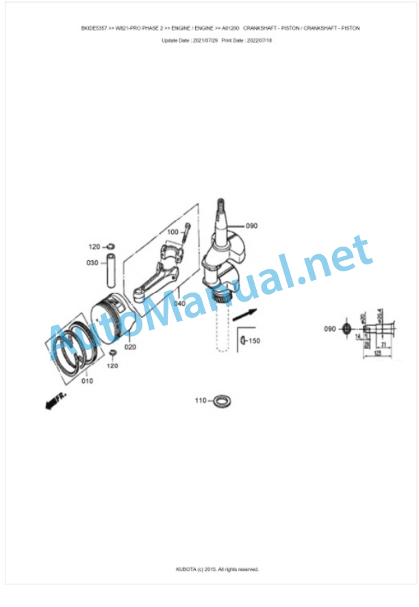 Kubota W821-PRO PHASE 2 Parts Manual PDF BKIDE5357-4