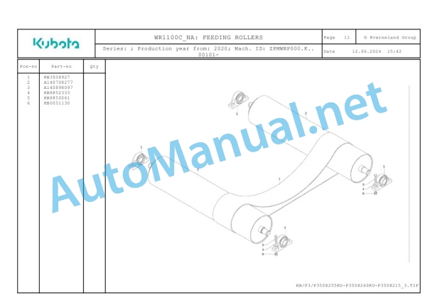 Kubota WR1100C-NA Parts Manual PDF-3