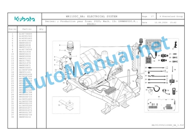 Kubota WR1100C-NA Parts Manual PDF-4