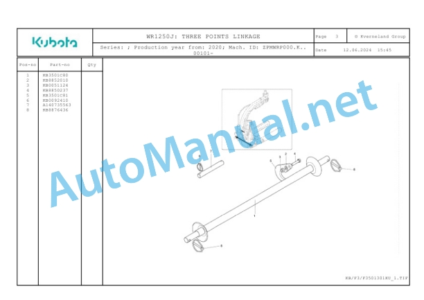 Kubota WR1250J Parts Manual PDF-2