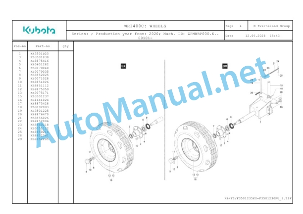 Kubota WR1400C Parts Manual PDF-2