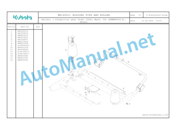 Kubota WR1400J Parts Manual PDF-3