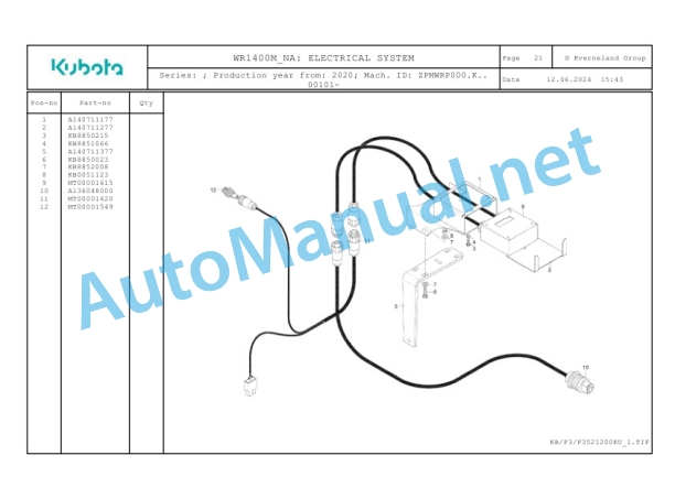 Kubota WR1400M-NA Parts Manual PDF-4