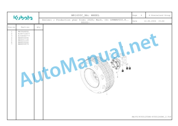 Kubota WR1600C-NA Parts Manual PDF-2