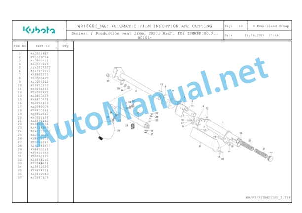 Kubota WR1600C-NA Parts Manual PDF-3