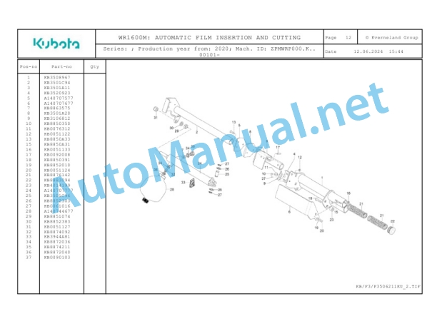 Kubota WR1600M Parts Manual PDF-3