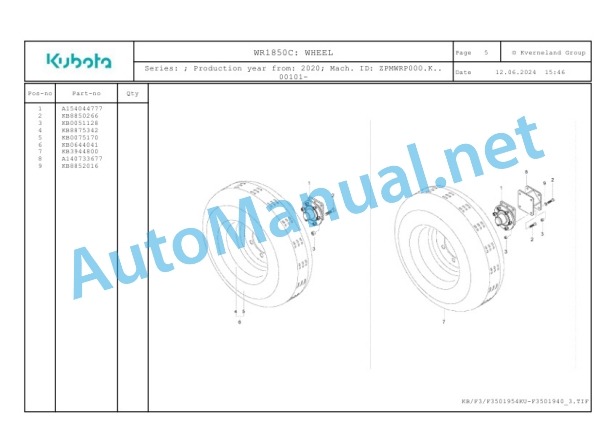 Kubota WR1850C Parts Manual PDF-2