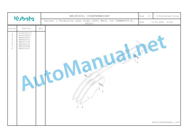 Kubota WR1850CS Parts Manual PDF-3