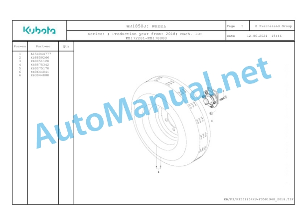 Kubota WR1850J Parts Manual PDF-2