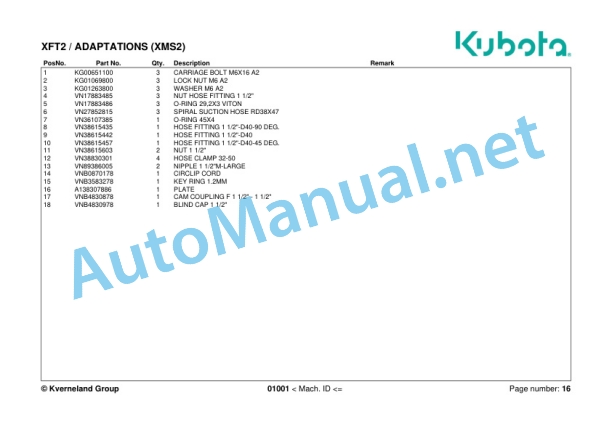 Kubota XFT2 Spraye Parts Manual PDF-4