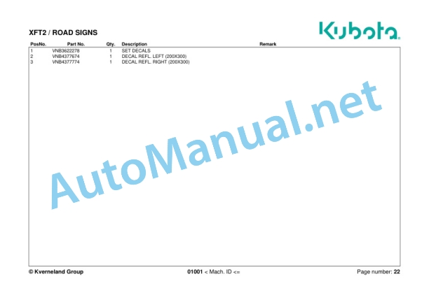 Kubota XFT2 Spraye Parts Manual PDF-5