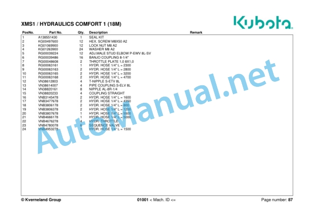 Kubota XMS1 Spraye Parts Manual PDF-4