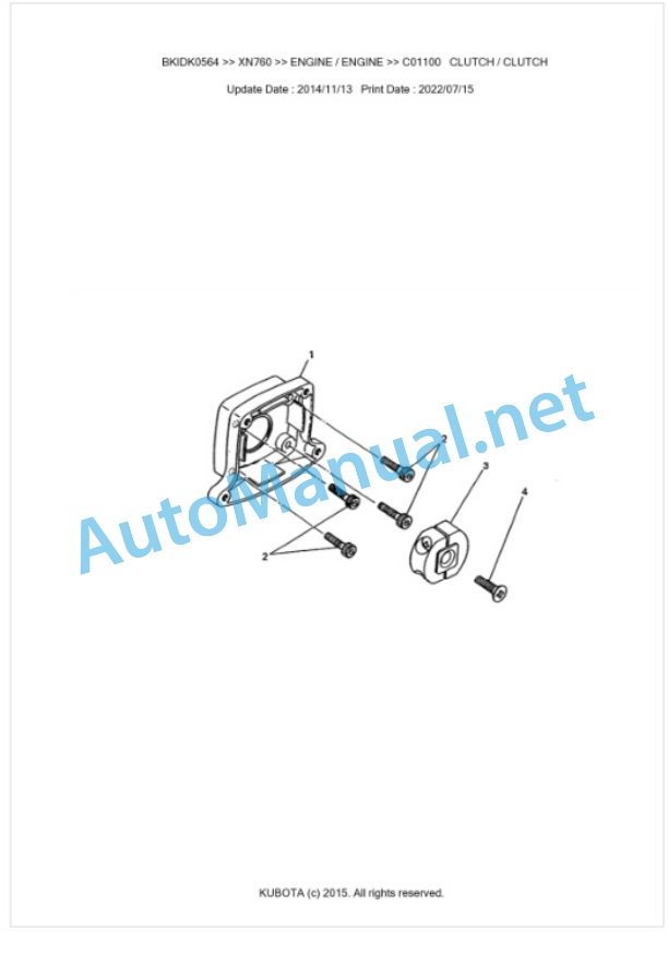 Kubota XN760 Parts Manual PDF BKIDK0564-5