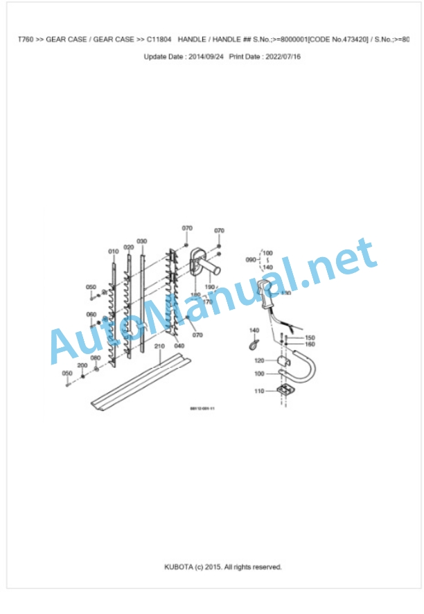 Kubota XT760 Parts Manual PDF BKIDA0074-3