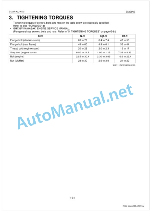 Kubota Z122R-AU Utility Vehicle Workshop Manual PDF-3