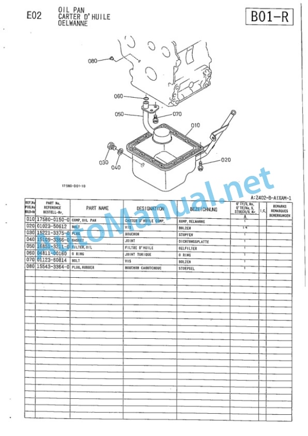 Kubota Z402-B-AIXAM-1 Diesel Engine Parts Manual PDF-2