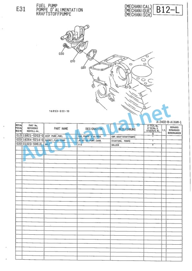 Kubota Z402-B-AIXAM-1 Diesel Engine Parts Manual PDF-4