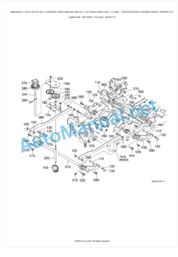 Kubota ZD1211R-2-EU-S5 Parts Manual PDF BKIDA5204-5