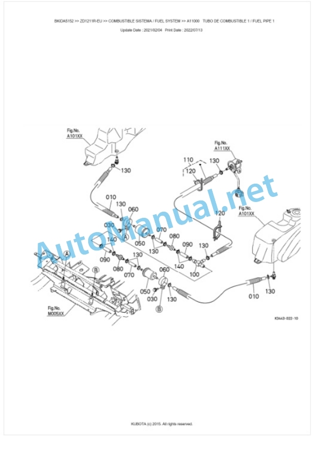 Kubota ZD1211R-EU Parts Manual PDF BKIDA5152-3