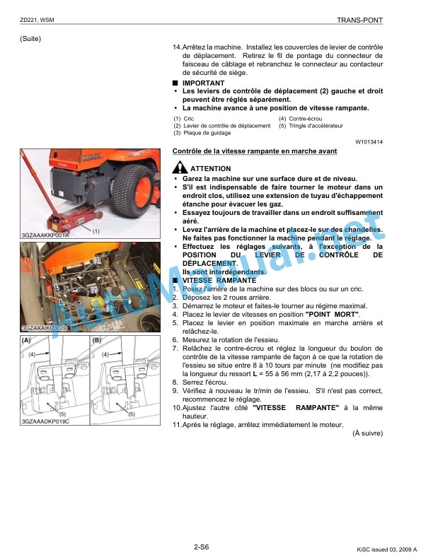 Kubota ZD221 Zero Turn Mower Workshop Manual PDF FR-4