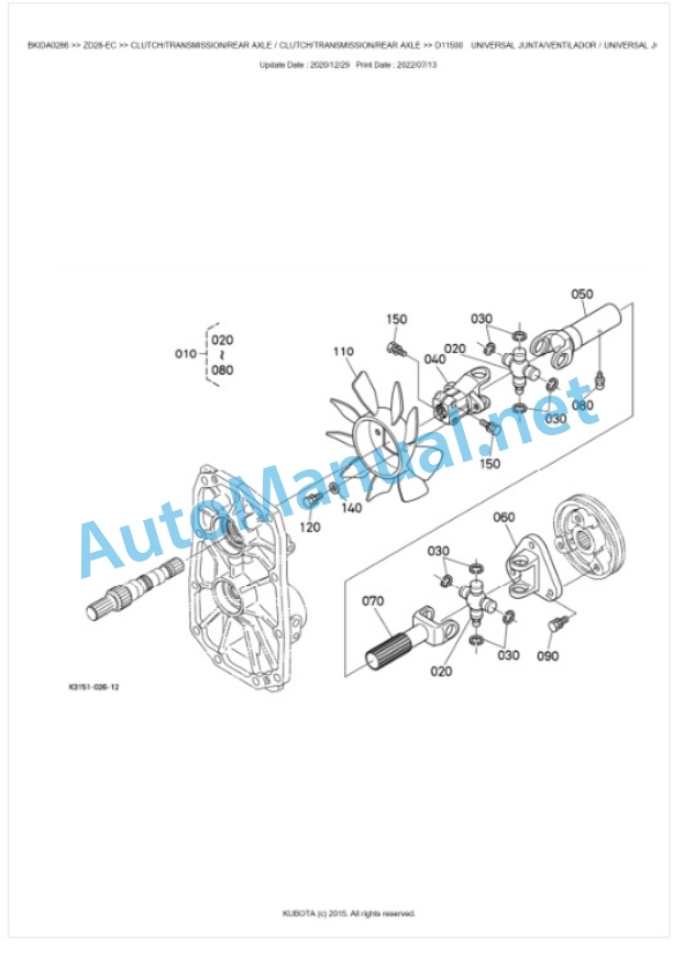 Kubota ZD28-EC Parts Manual PDF BKIDA0286-4