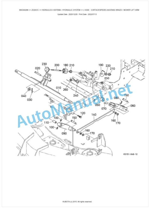 Kubota ZD28-EC Parts Manual PDF BKIDA0286-5