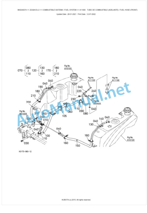 Kubota ZD326-EU-2 Parts Manual PDF BKIDA5074-3