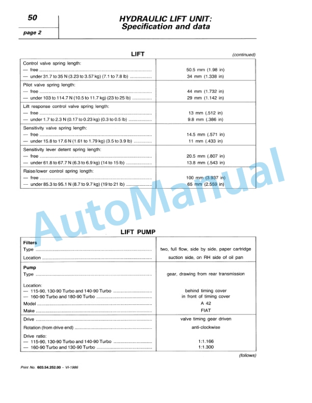 Fiatagri 115-90, 130-90 Turbo, 140-90 Turbo, 160-90 Turbo, 180-90 Turbo Tractor Workshop Manual 06910088 - Image 5
