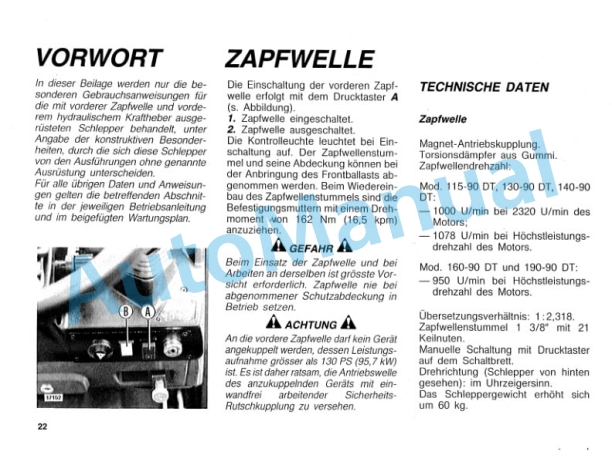 Fiatagri 115-90DT, 130-90, 140-90 TurboDT, 160-90, 180-90 TurboDT Tractor Operation and Maintenance Manual 06910145 4 Fiatagri 115-90DT, 130-90, 140-90 TurboDT, 160-90, 180-90 TurboDT Tractor Operation and Maintenance Manual 06910145 - Image 4
