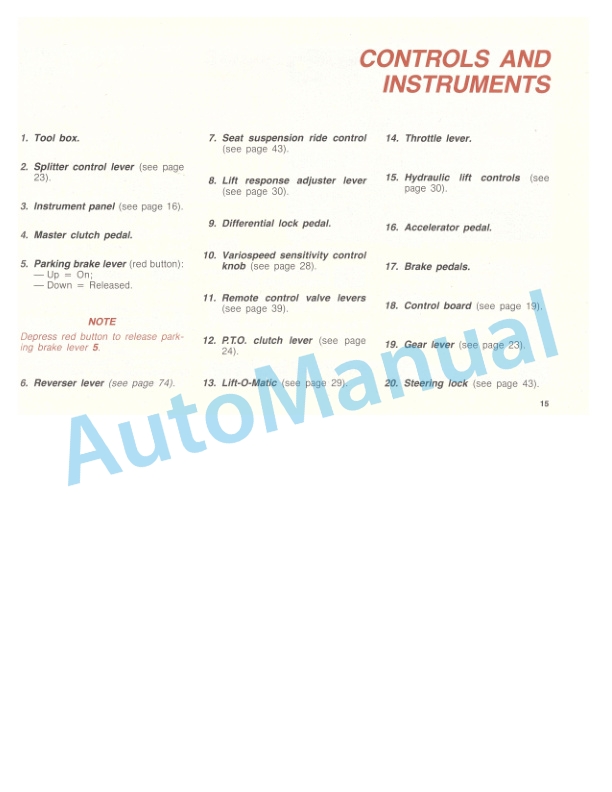 Alternative view of Fiatagri 130-90 Turbo, 140-90 Turbo Tractor Operation and Maintenance Manual 06910113