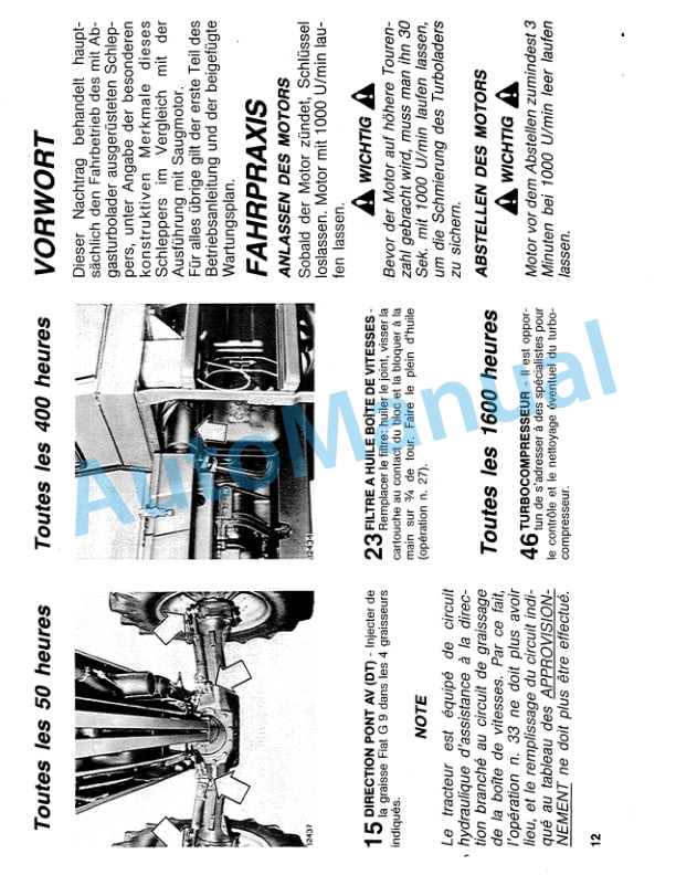 Fiatagri 1580 Turbo Tractor Operation and Maintenance Manual 06910275 4 Fiatagri 1580 Turbo Tractor Operation and Maintenance Manual 06910275-4